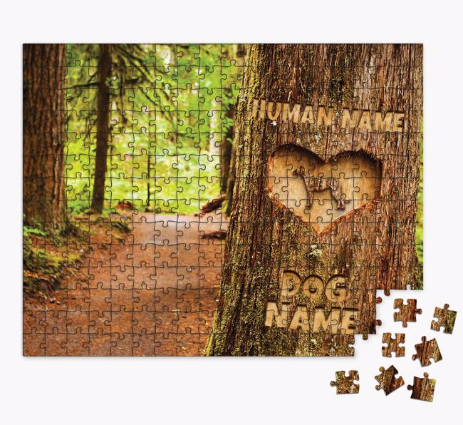Me and My Dog Tree Carving: Personalized {breedFullName} Jigsaw